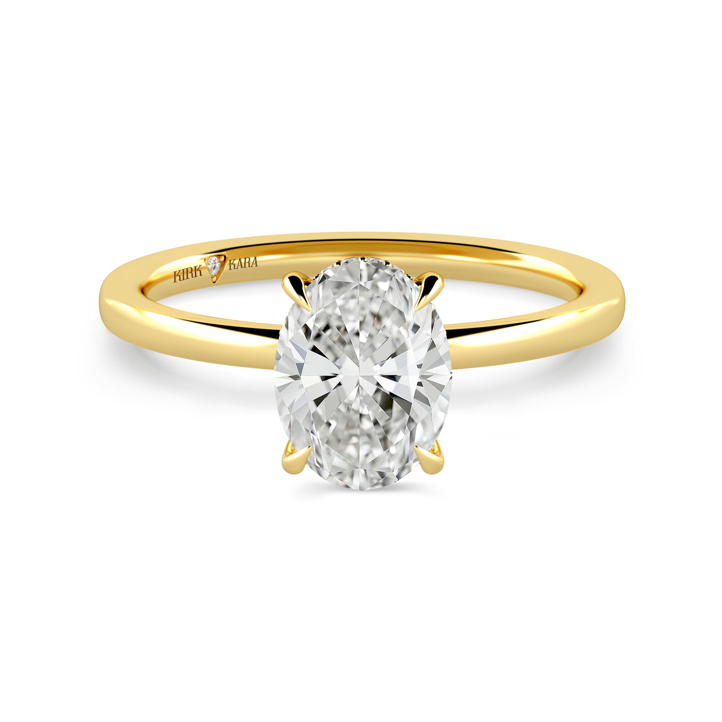 Preset Hidden Halo Oval Solitaire Engagement Ring - Center Diamond Included