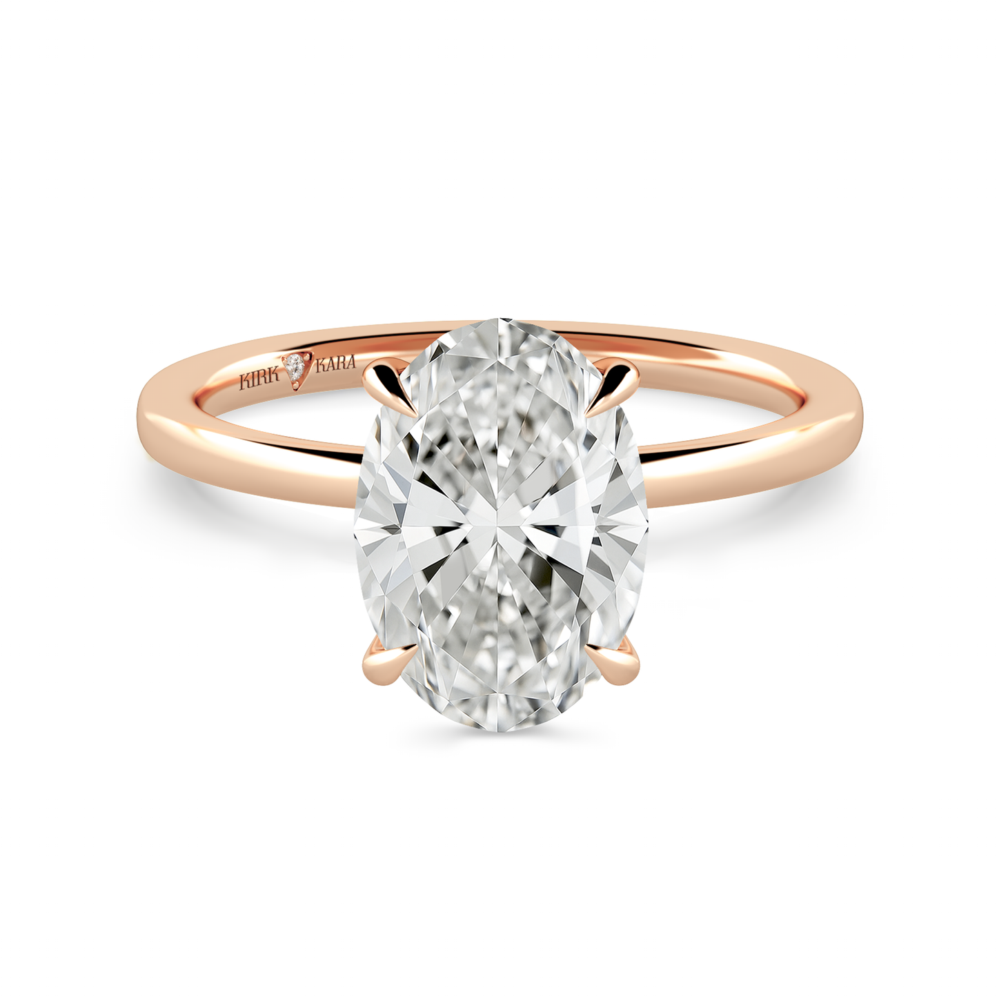 Preset Hidden Halo Oval Solitaire Engagement Ring - Center Diamond Included
