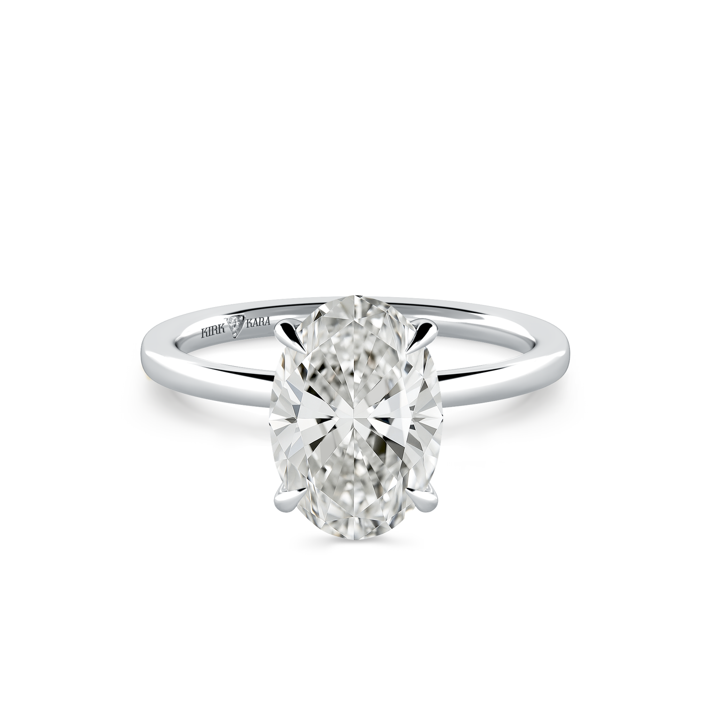 Preset Hidden Halo Oval Solitaire Engagement Ring - Center Diamond Included