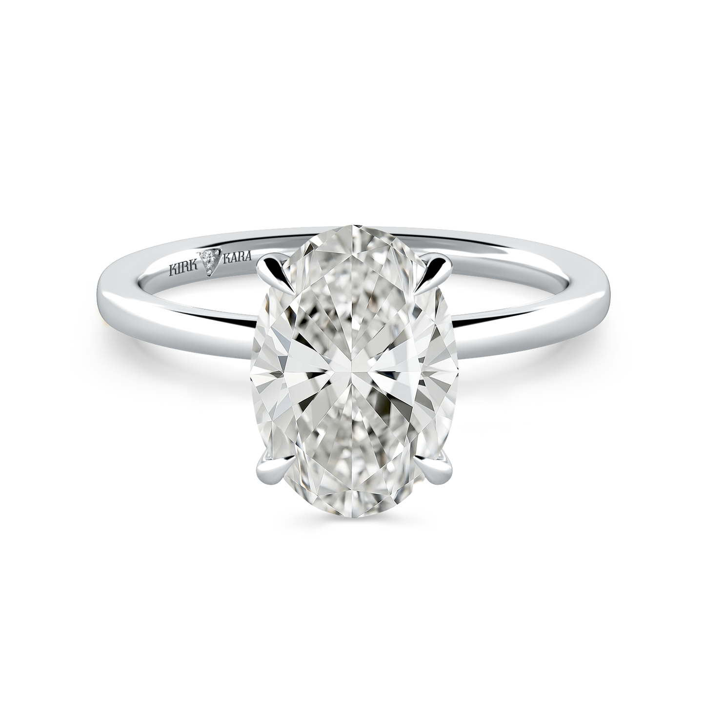 Preset Hidden Halo Oval Solitaire Engagement Ring - Center Diamond Included