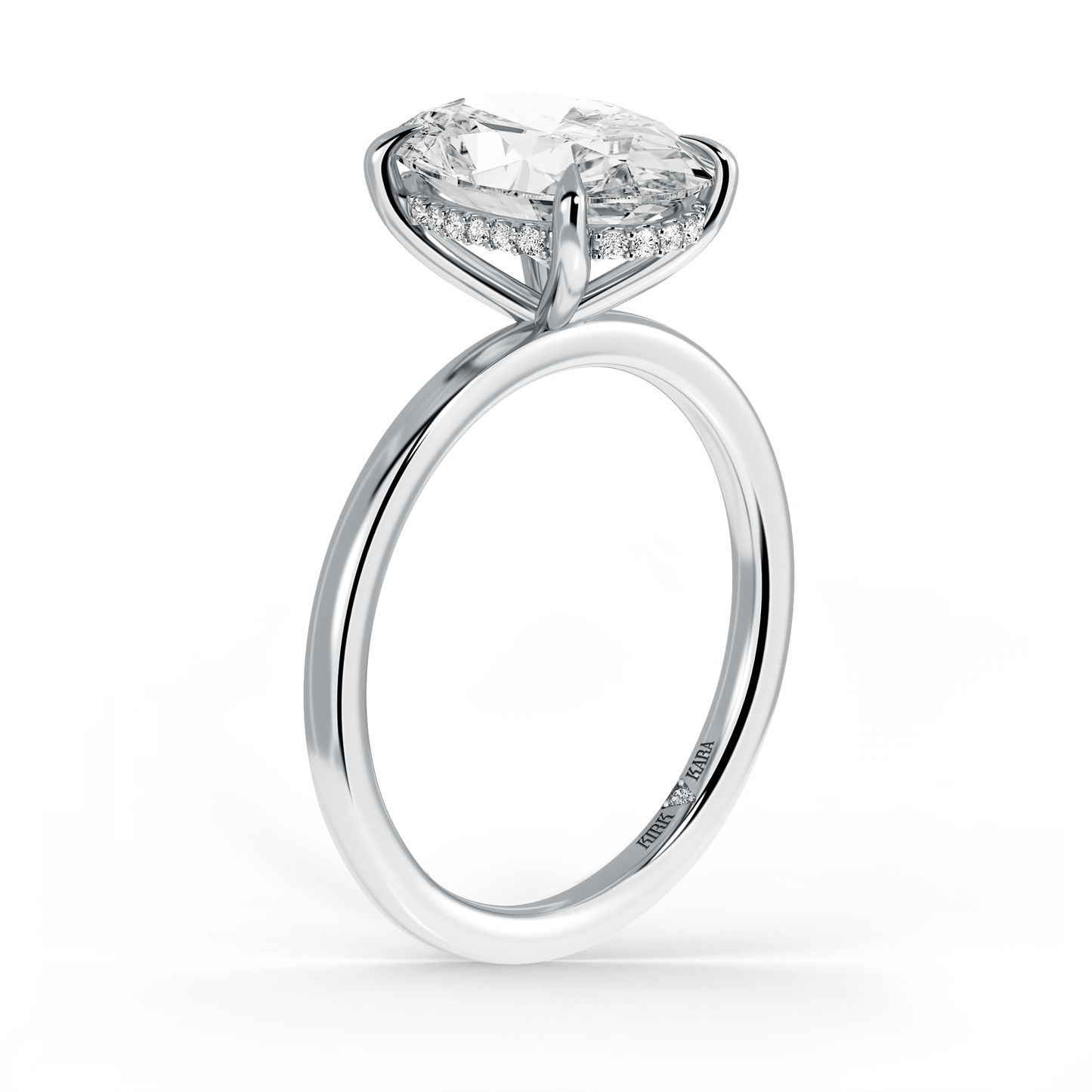Preset Hidden Halo Oval Solitaire Engagement Ring - Center Diamond Included
