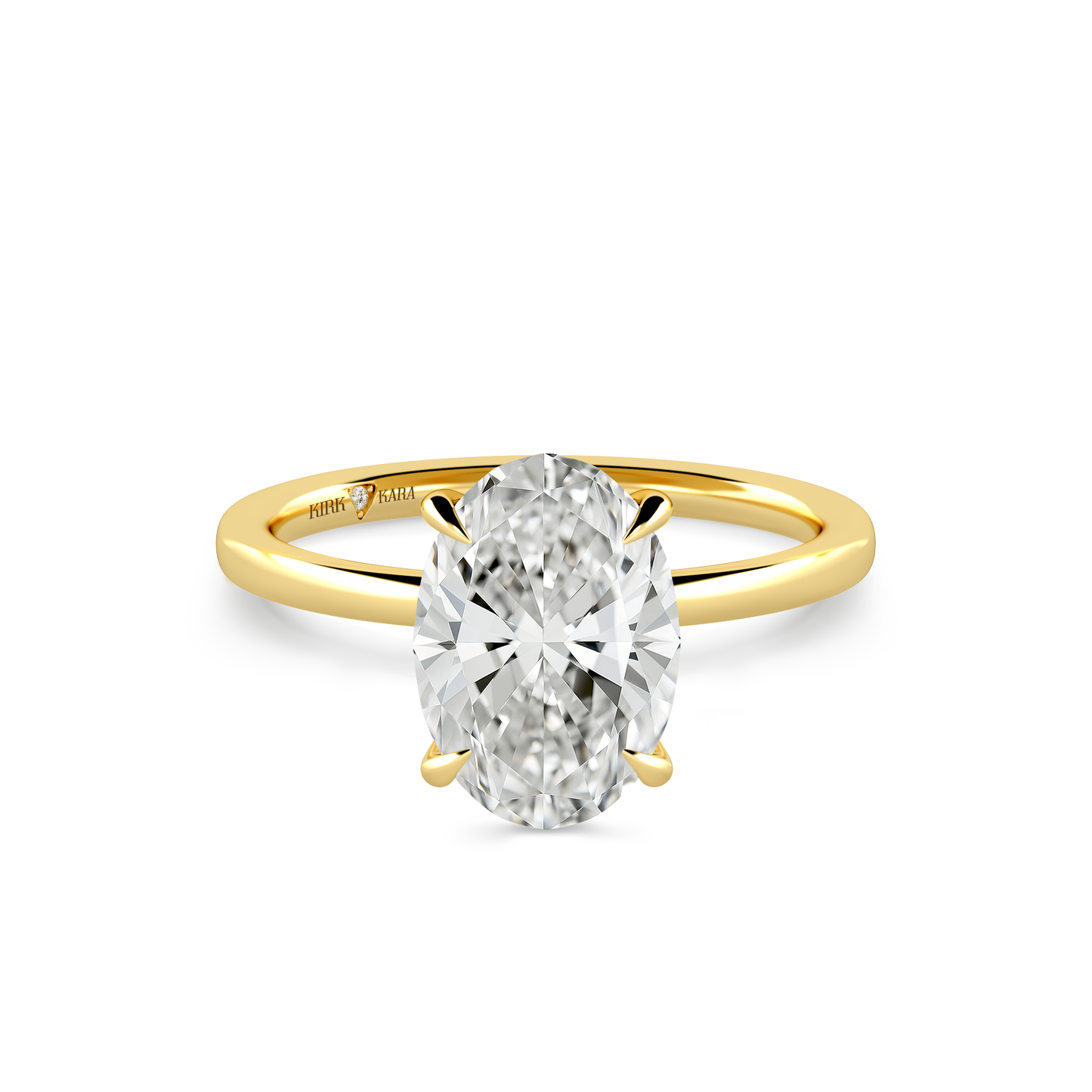 Preset Hidden Halo Oval Solitaire Engagement Ring - Center Diamond Included