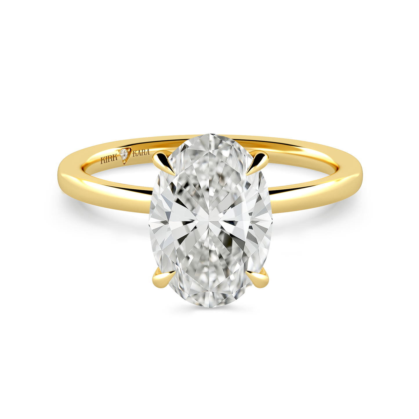 Preset Hidden Halo Oval Solitaire Engagement Ring - Center Diamond Included