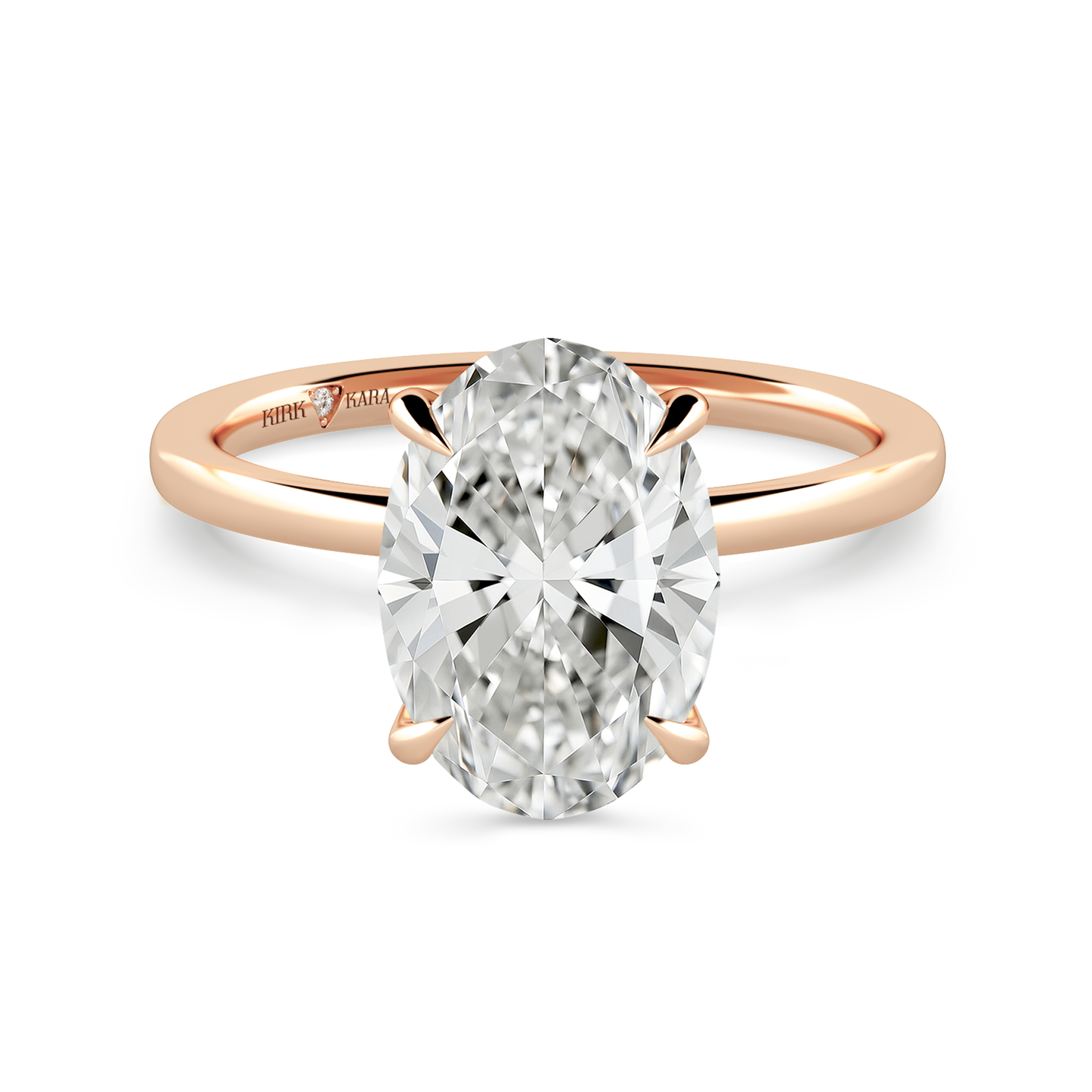 Preset Hidden Halo Oval Solitaire Engagement Ring - Center Diamond Included
