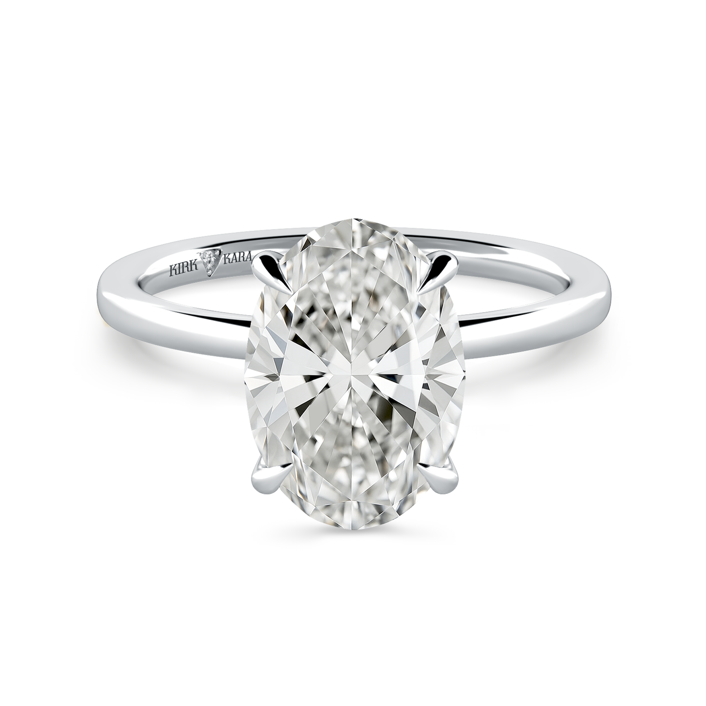 Preset Hidden Halo Oval Solitaire Engagement Ring - Center Diamond Included