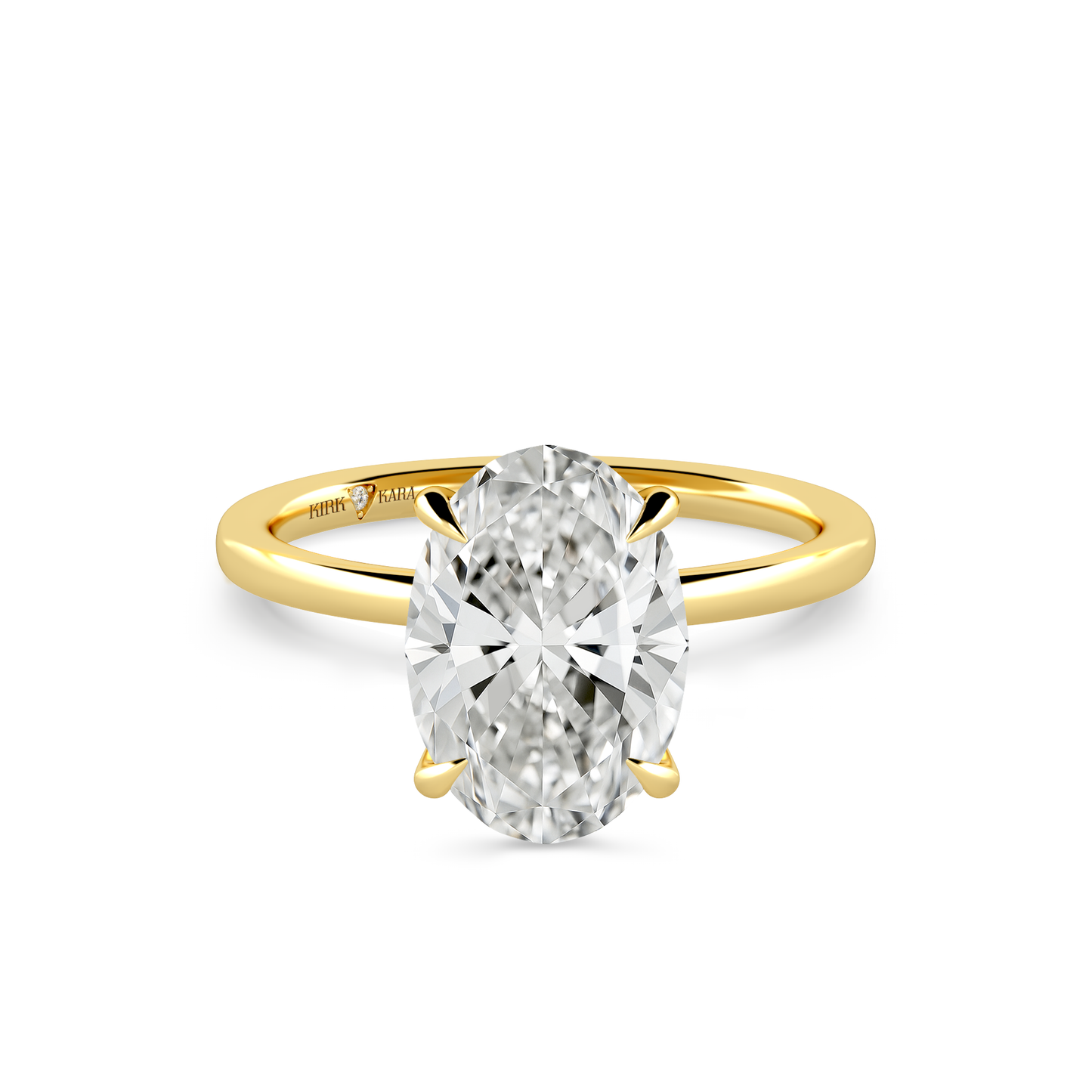 Preset Hidden Halo Oval Solitaire Engagement Ring - Center Diamond Included