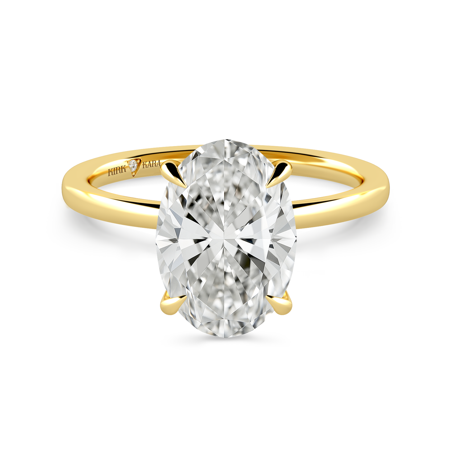 Preset Hidden Halo Oval Solitaire Engagement Ring - Center Diamond Included