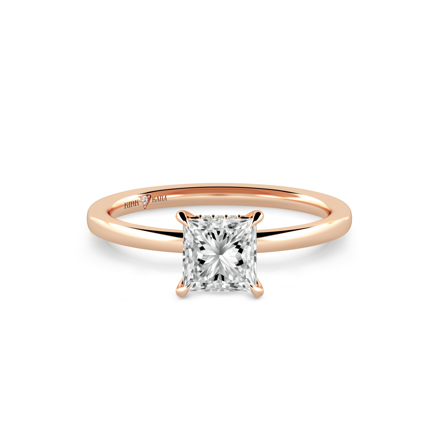 Preset Hidden Halo Princess Solitaire Engagement Ring - Center Diamond Included