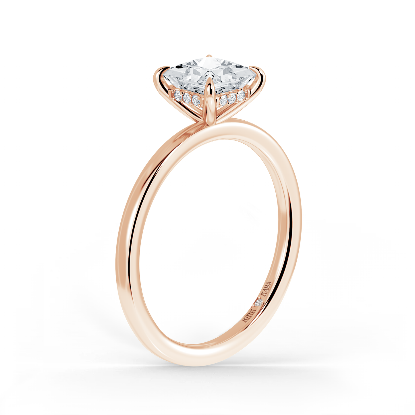 Preset Hidden Halo Princess Solitaire Engagement Ring - Center Diamond Included