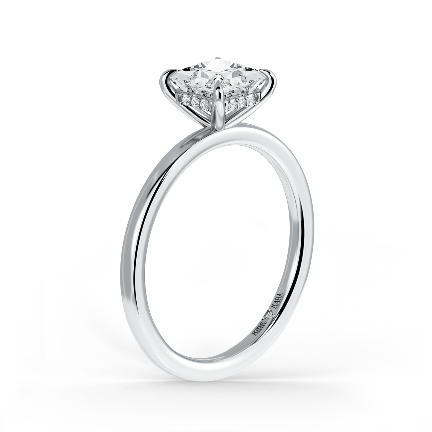 Preset Hidden Halo Princess Solitaire Engagement Ring - Center Diamond Included