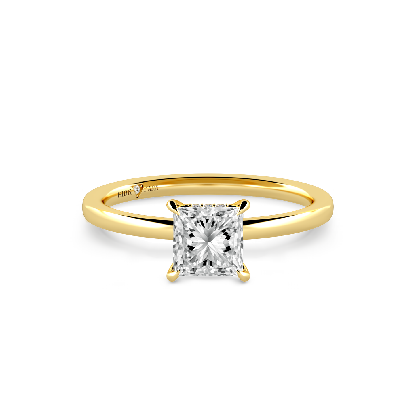 Preset Hidden Halo Princess Solitaire Engagement Ring - Center Diamond Included