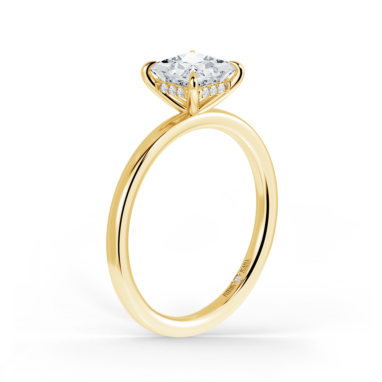 Preset Hidden Halo Princess Solitaire Engagement Ring - Center Diamond Included