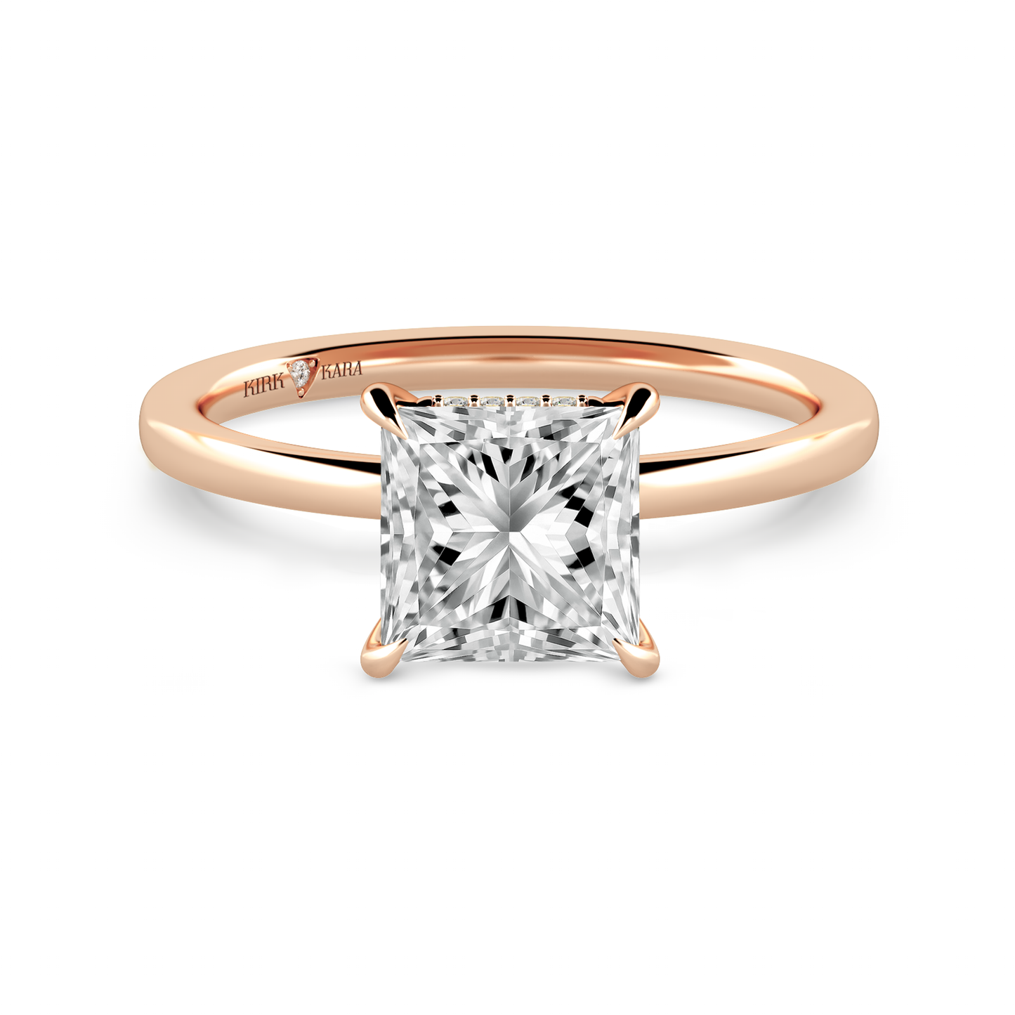 Preset Hidden Halo Princess Solitaire Engagement Ring - Center Diamond Included
