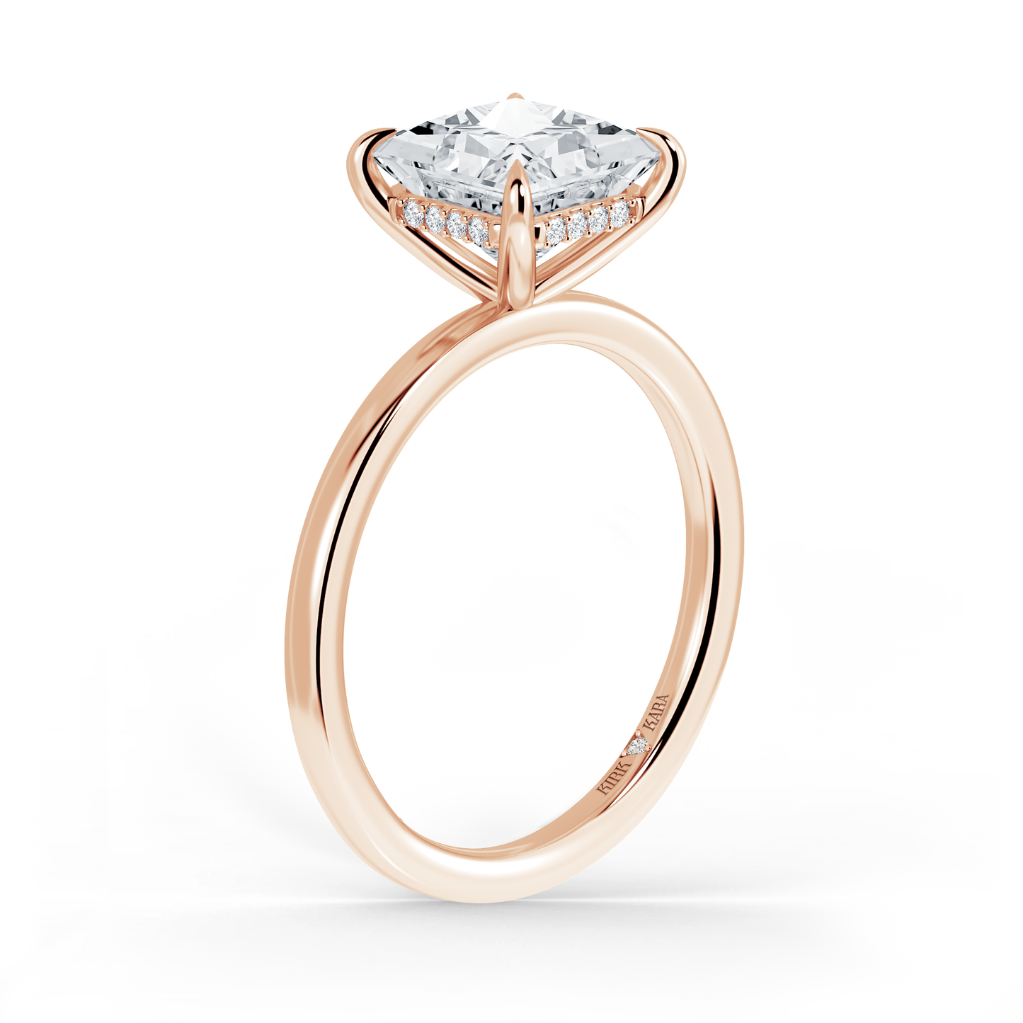 Preset Hidden Halo Princess Solitaire Engagement Ring - Center Diamond Included