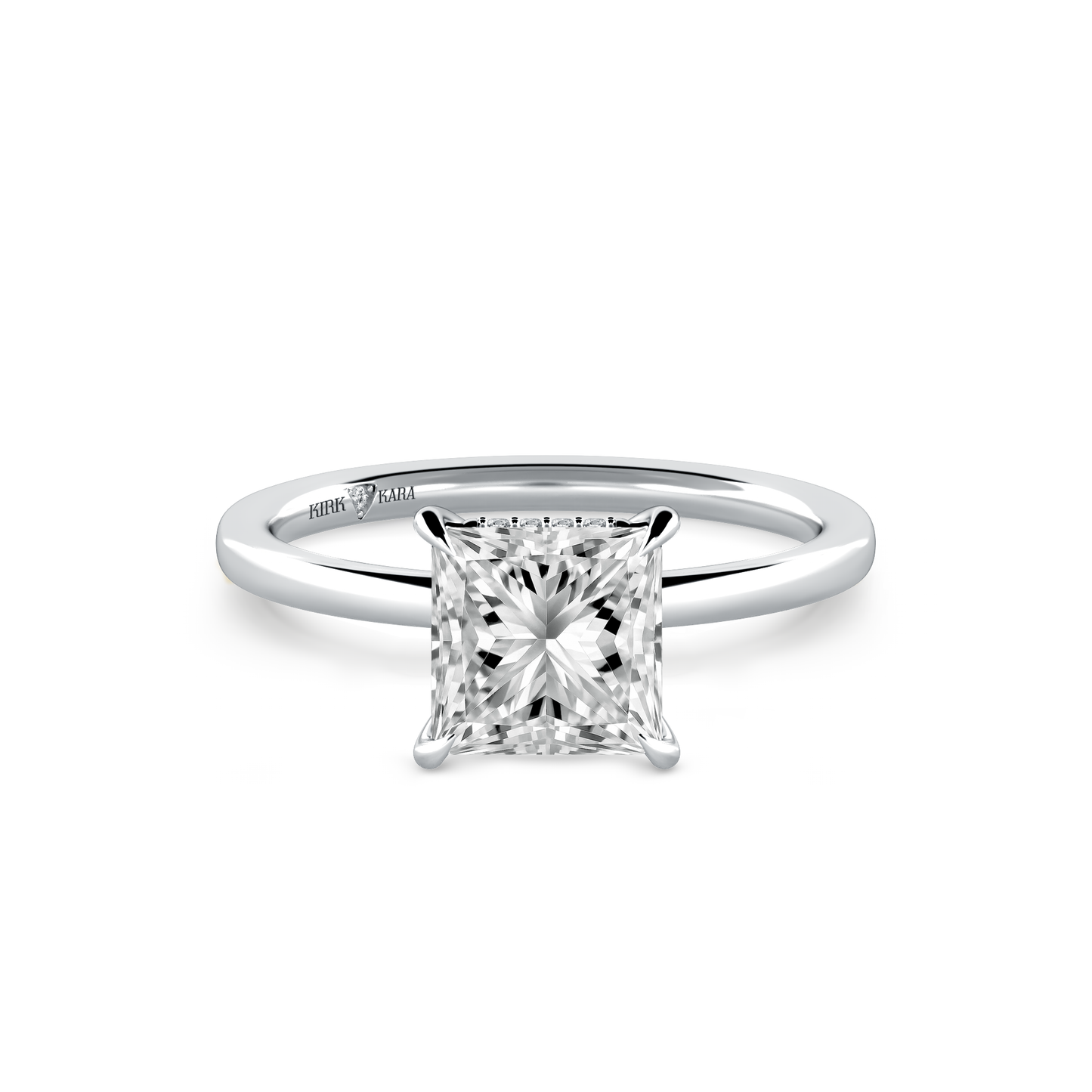 Preset Hidden Halo Princess Solitaire Engagement Ring - Center Diamond Included