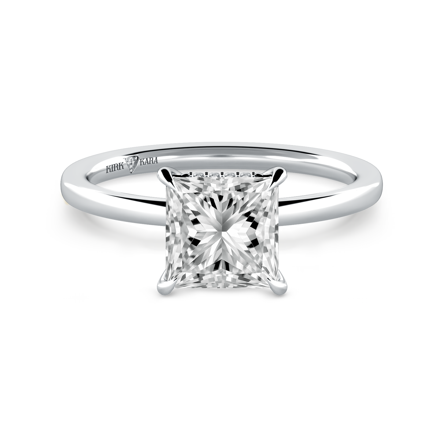 Preset Hidden Halo Princess Solitaire Engagement Ring - Center Diamond Included