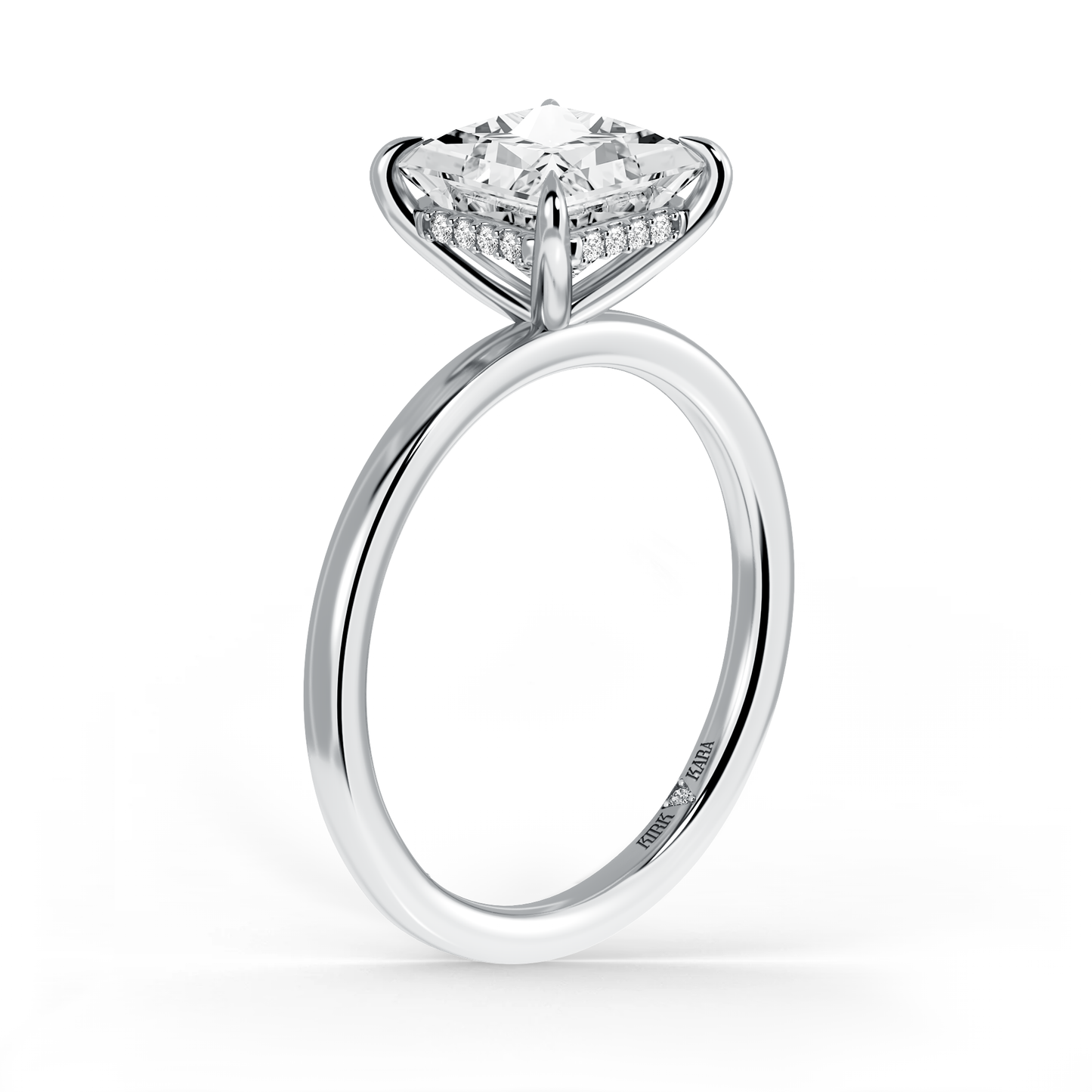 Preset Hidden Halo Princess Solitaire Engagement Ring - Center Diamond Included