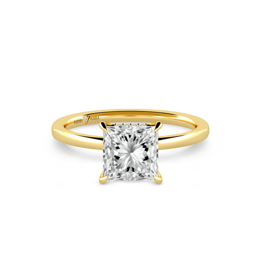 Preset Hidden Halo Princess Solitaire Engagement Ring - Center Diamond Included
