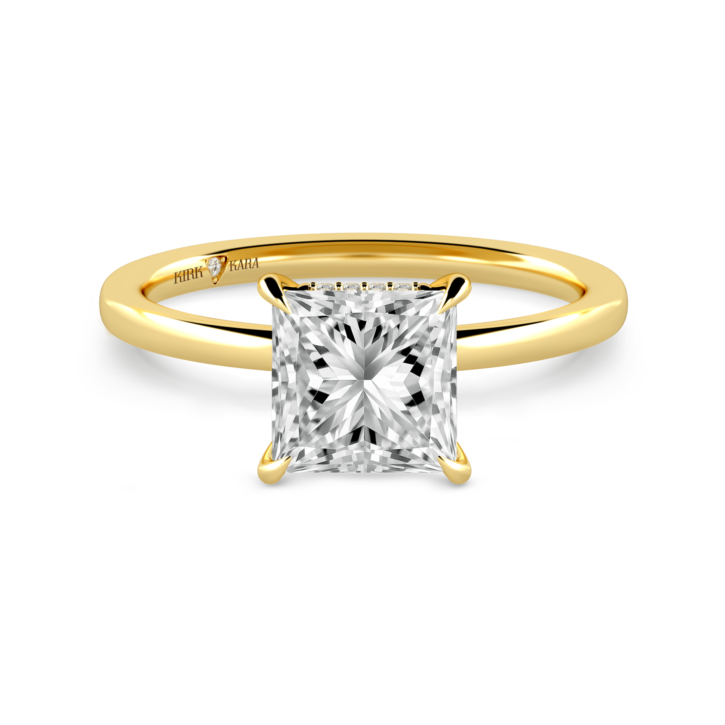 Preset Hidden Halo Princess Solitaire Engagement Ring - Center Diamond Included