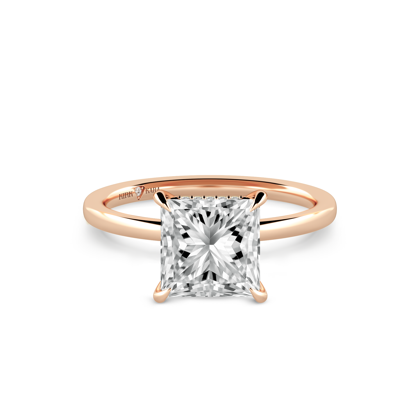 Preset Hidden Halo Princess Solitaire Engagement Ring - Center Diamond Included