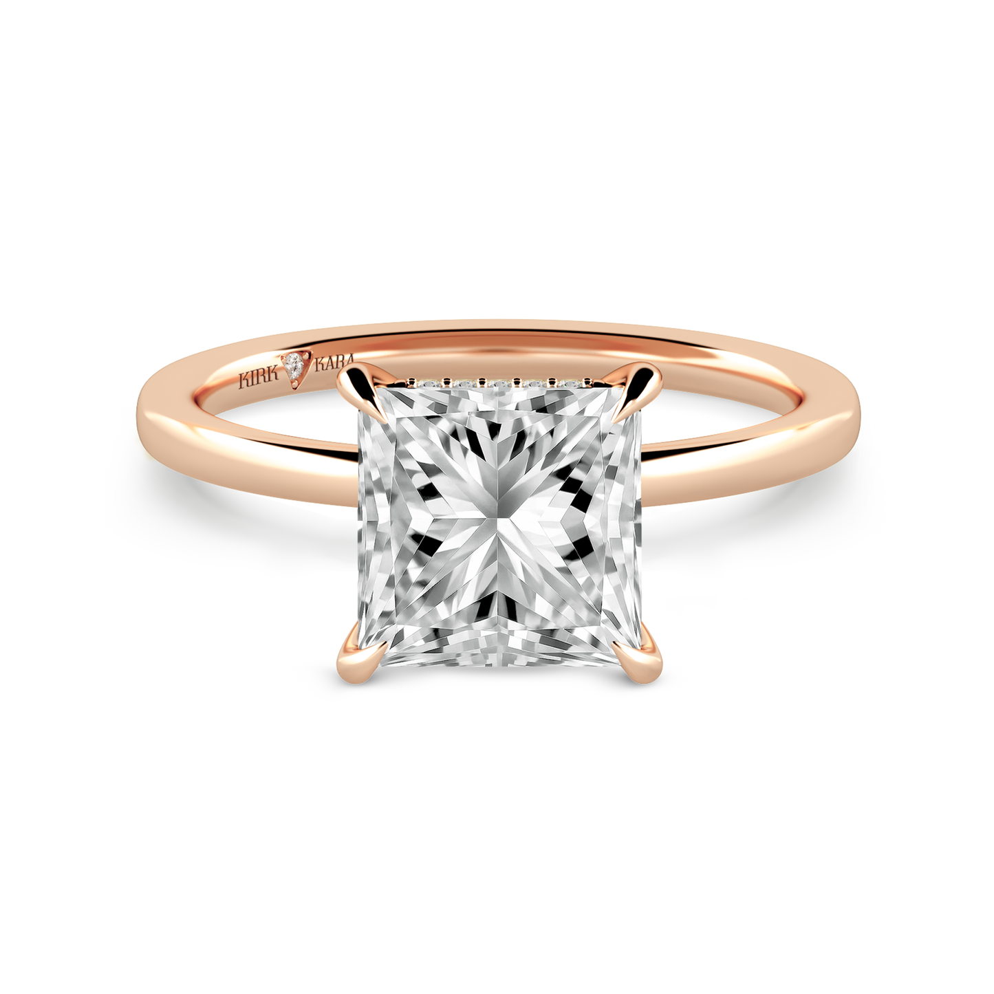 Preset Hidden Halo Princess Solitaire Engagement Ring - Center Diamond Included