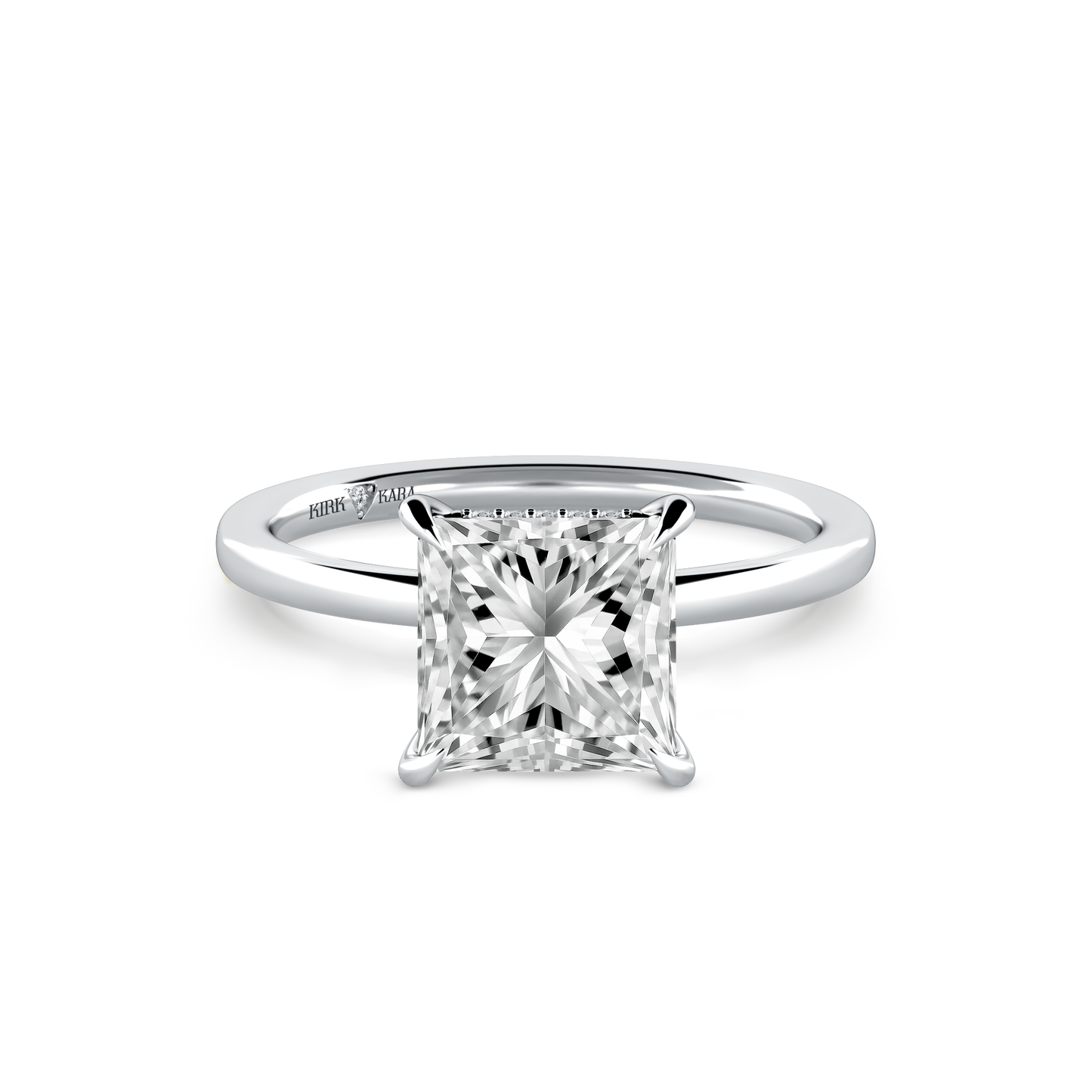 Preset Hidden Halo Princess Solitaire Engagement Ring - Center Diamond Included
