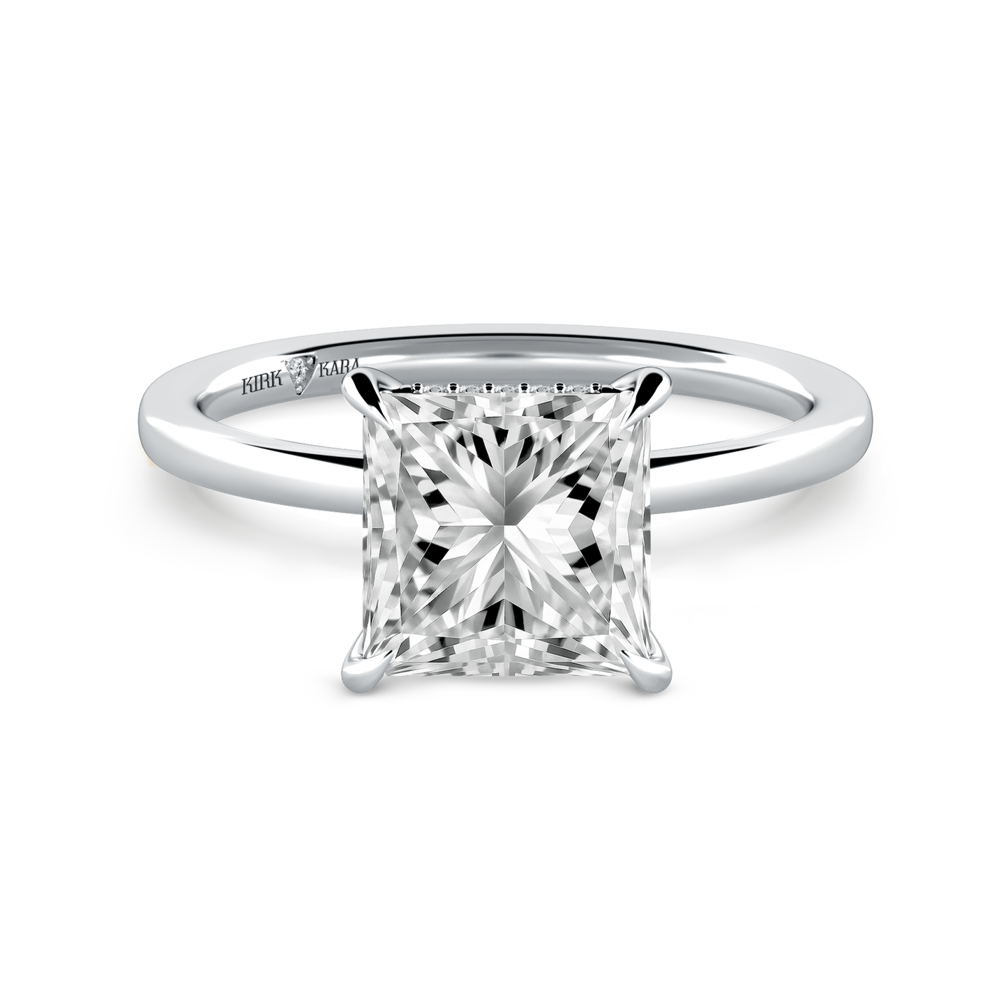 Preset Hidden Halo Princess Solitaire Engagement Ring - Center Diamond Included