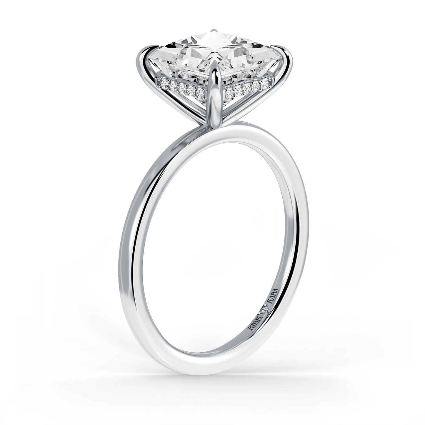 Preset Hidden Halo Princess Solitaire Engagement Ring - Center Diamond Included