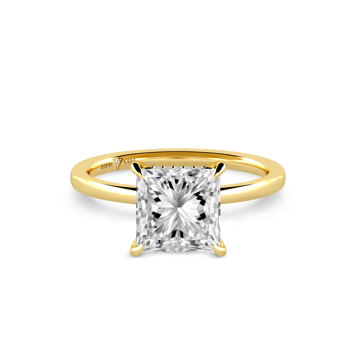 Preset Hidden Halo Princess Solitaire Engagement Ring - Center Diamond Included