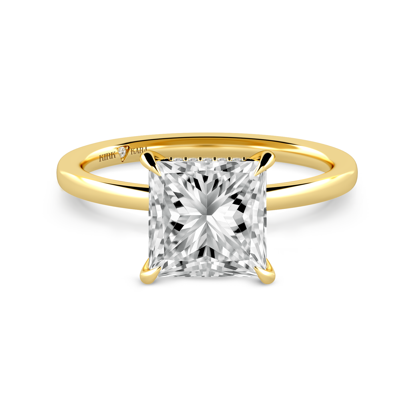 Preset Hidden Halo Princess Solitaire Engagement Ring - Center Diamond Included