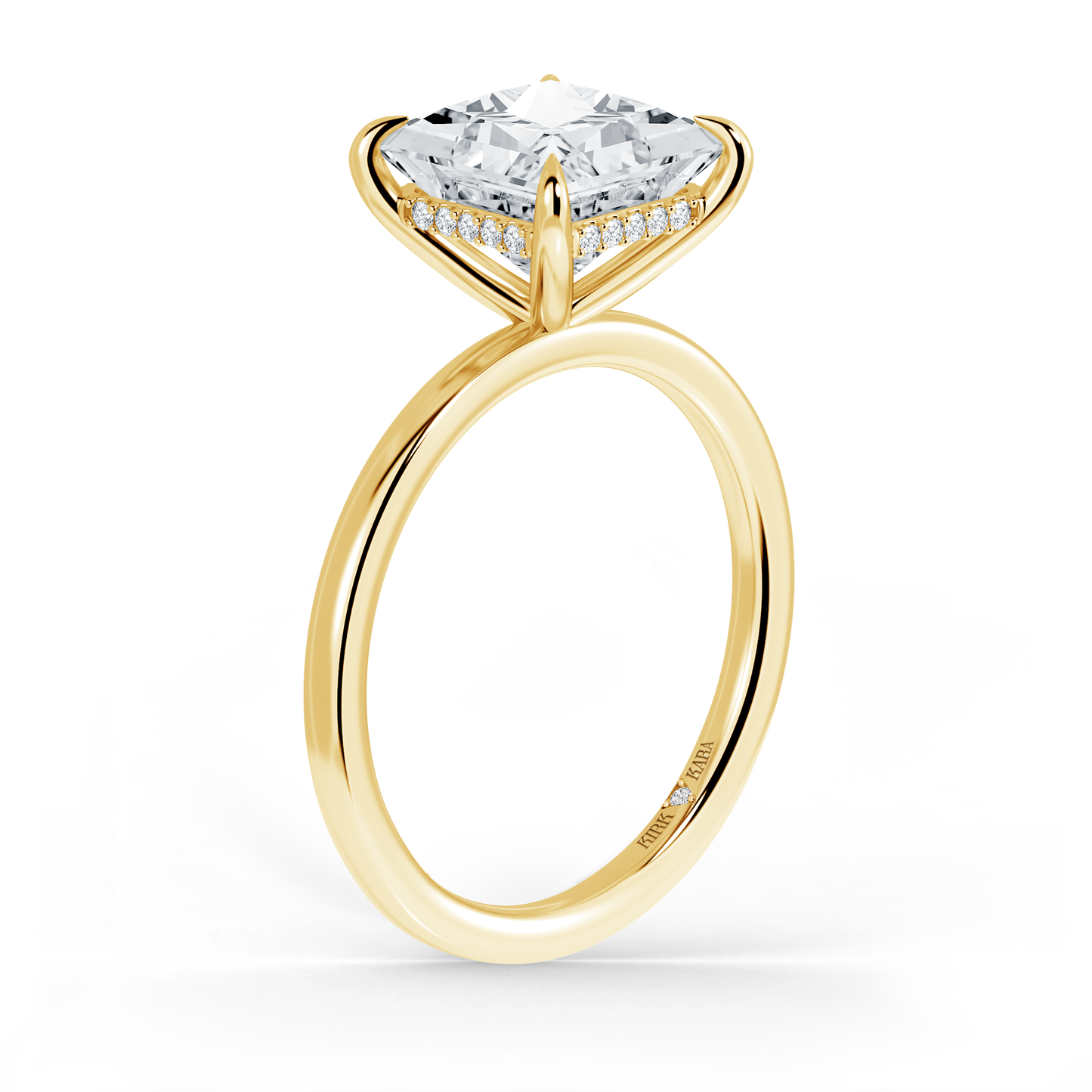 Preset Hidden Halo Princess Solitaire Engagement Ring - Center Diamond Included