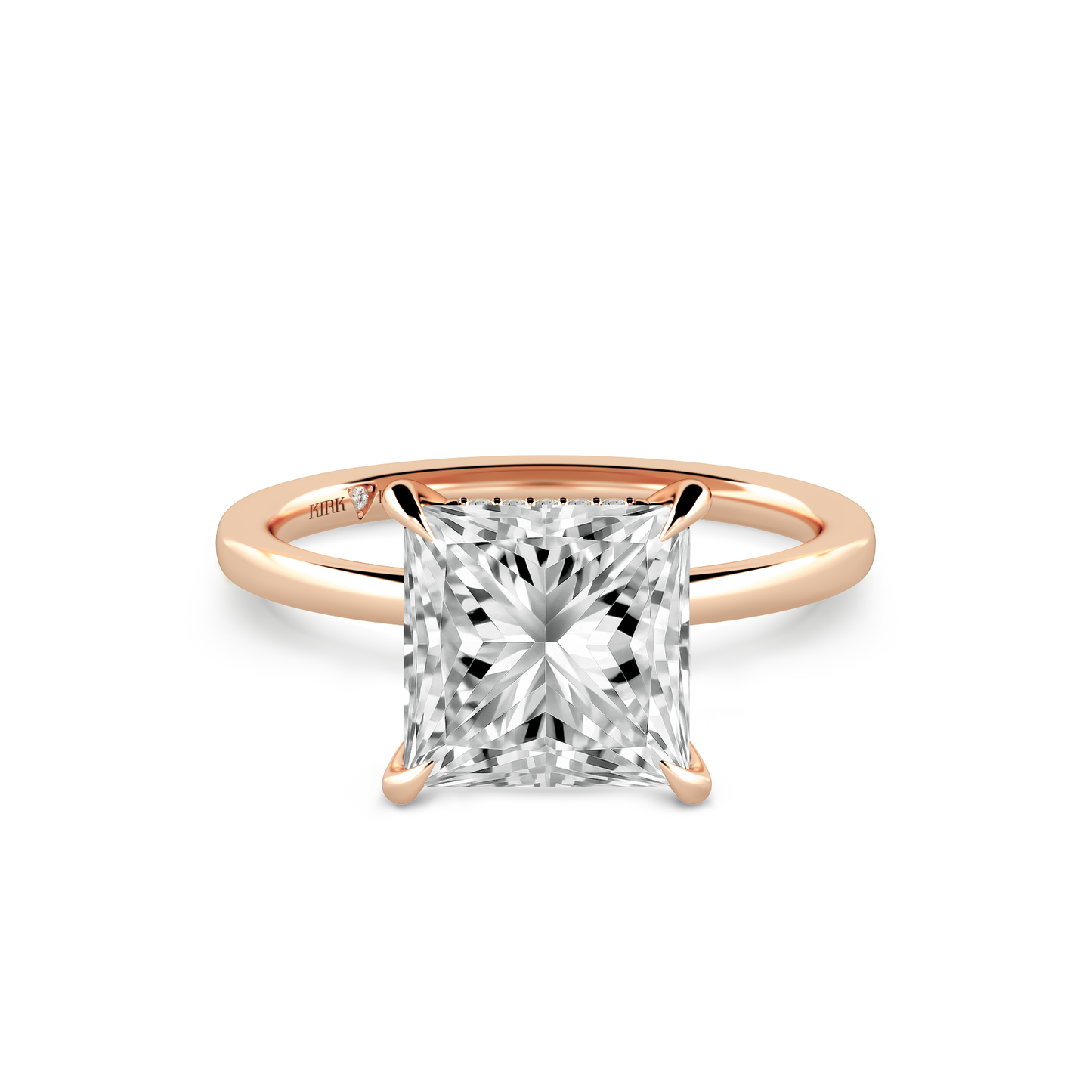Preset Hidden Halo Princess Solitaire Engagement Ring - Center Diamond Included