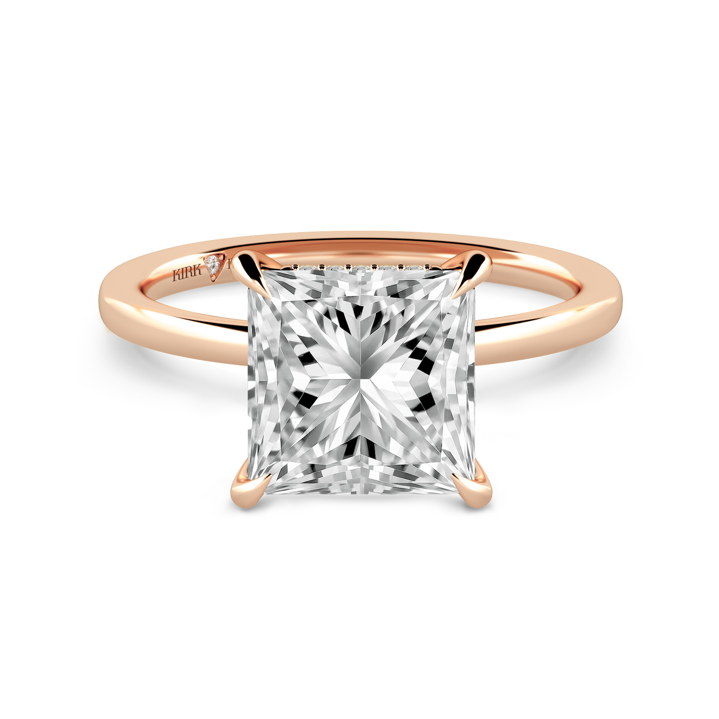 Preset Hidden Halo Princess Solitaire Engagement Ring - Center Diamond Included