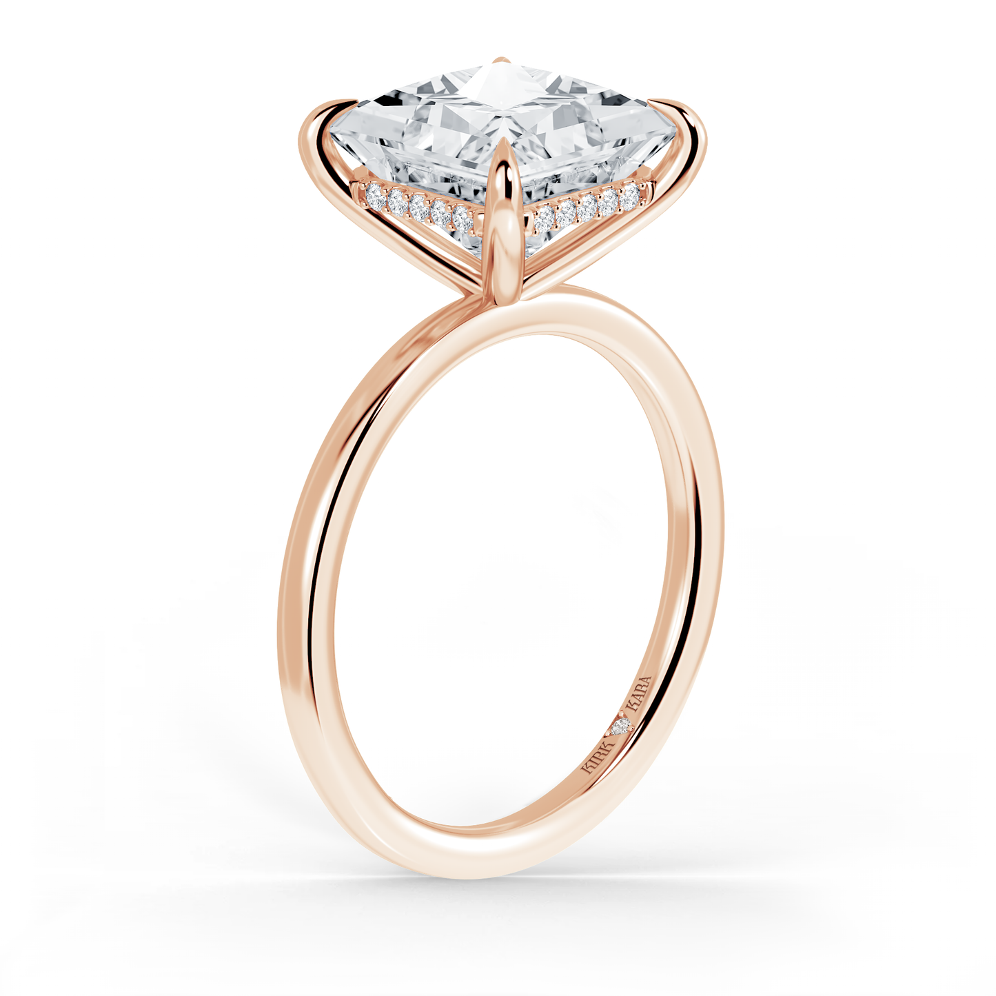 Preset Hidden Halo Princess Solitaire Engagement Ring - Center Diamond Included