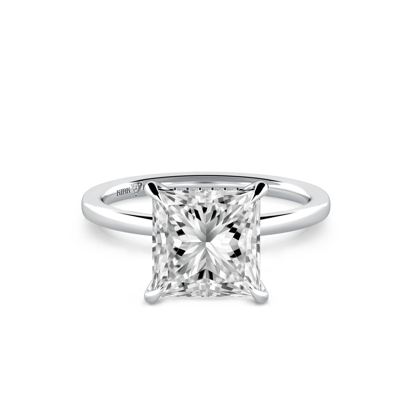 Preset Hidden Halo Princess Solitaire Engagement Ring - Center Diamond Included