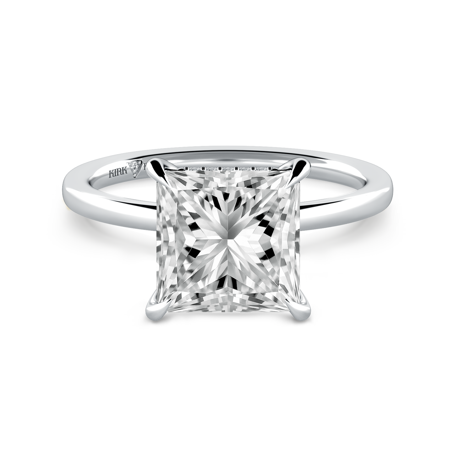 Preset Hidden Halo Princess Solitaire Engagement Ring - Center Diamond Included