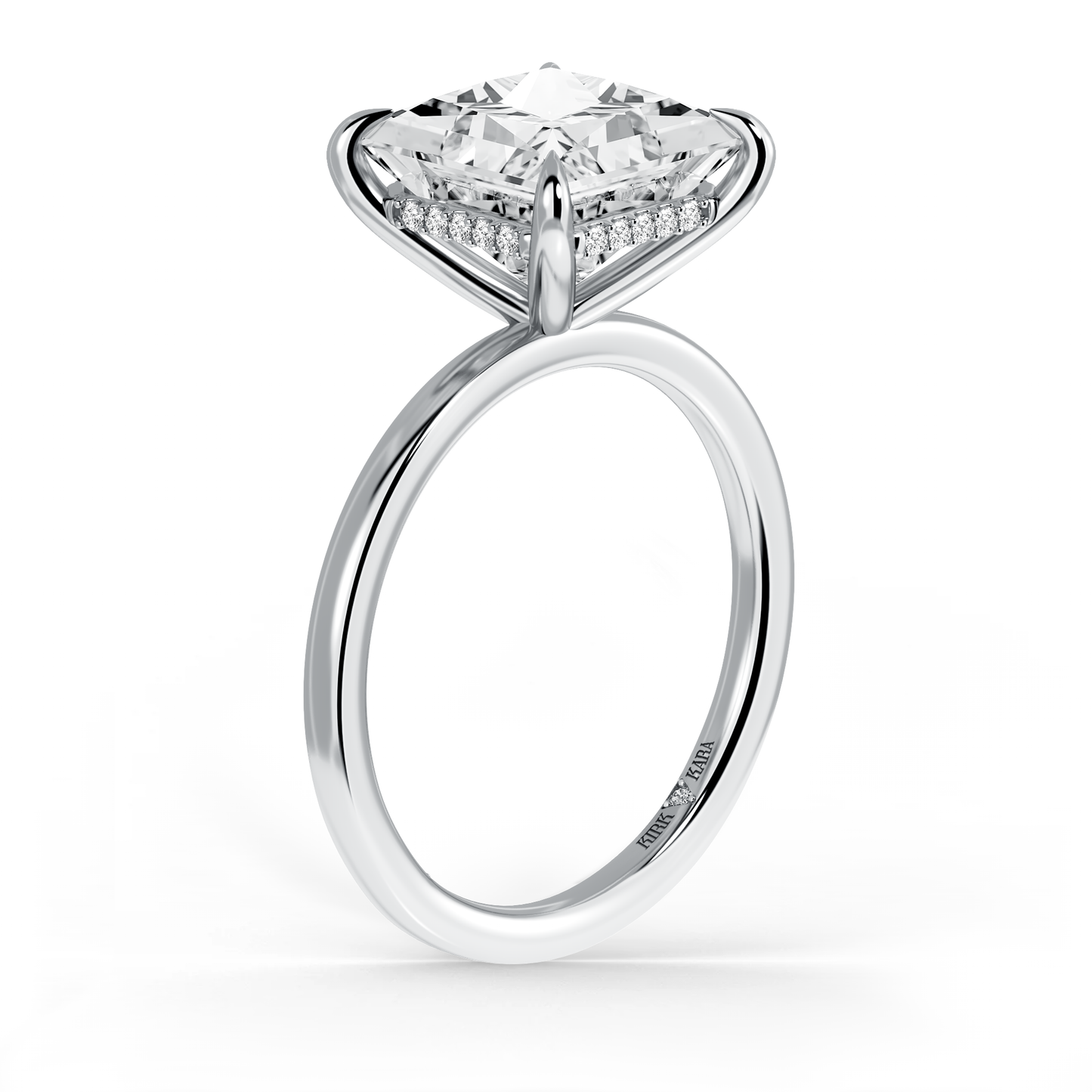 Preset Hidden Halo Princess Solitaire Engagement Ring - Center Diamond Included