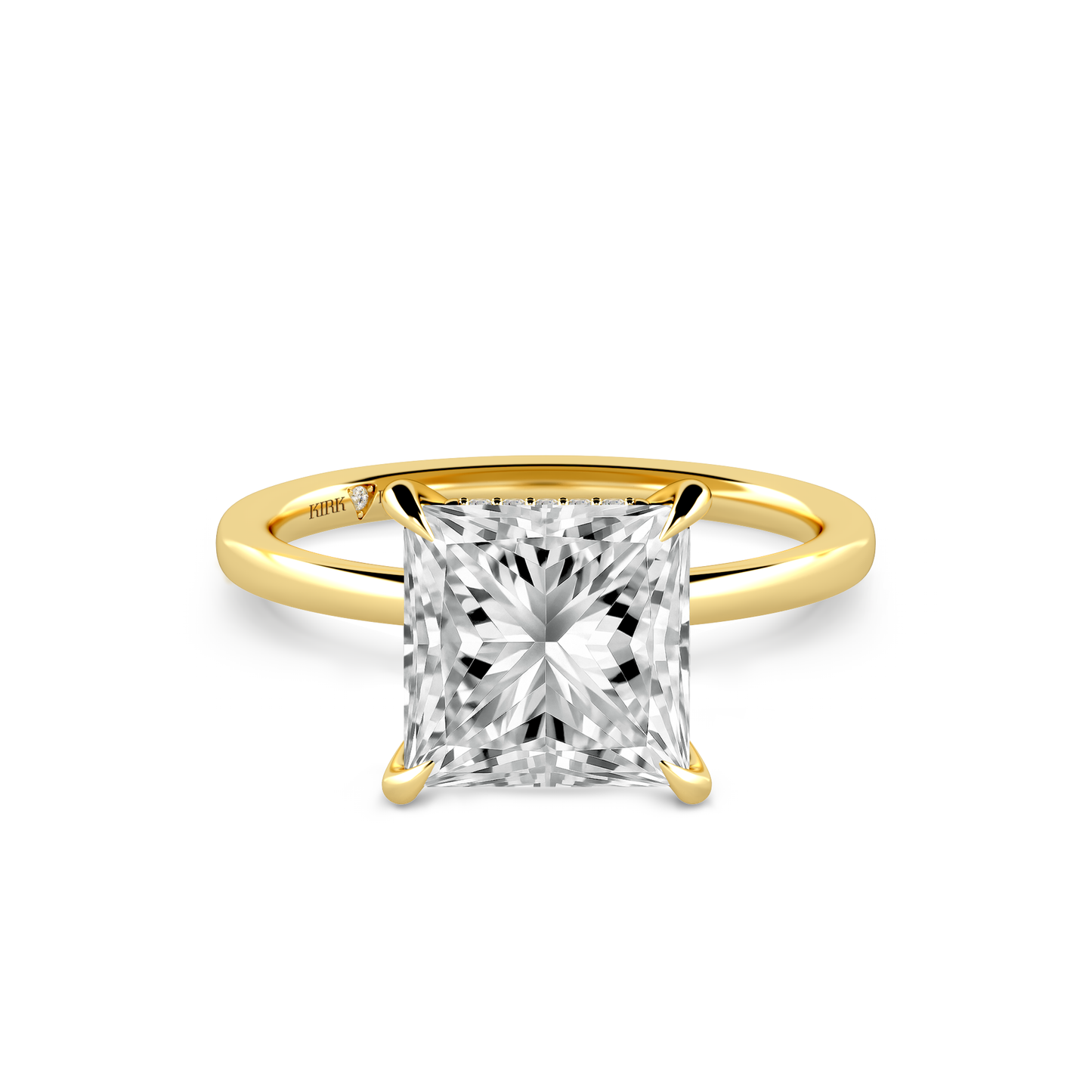 Preset Hidden Halo Princess Solitaire Engagement Ring - Center Diamond Included