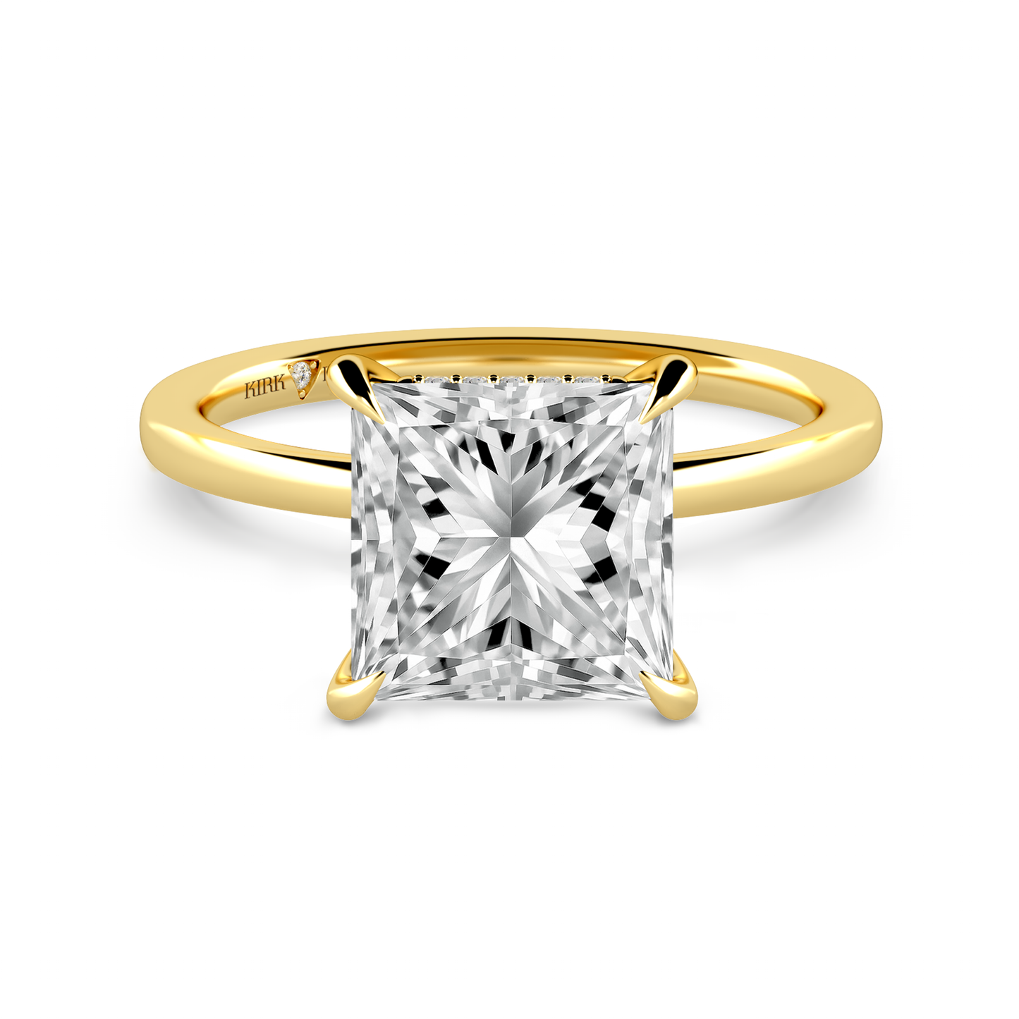 Preset Hidden Halo Princess Solitaire Engagement Ring - Center Diamond Included