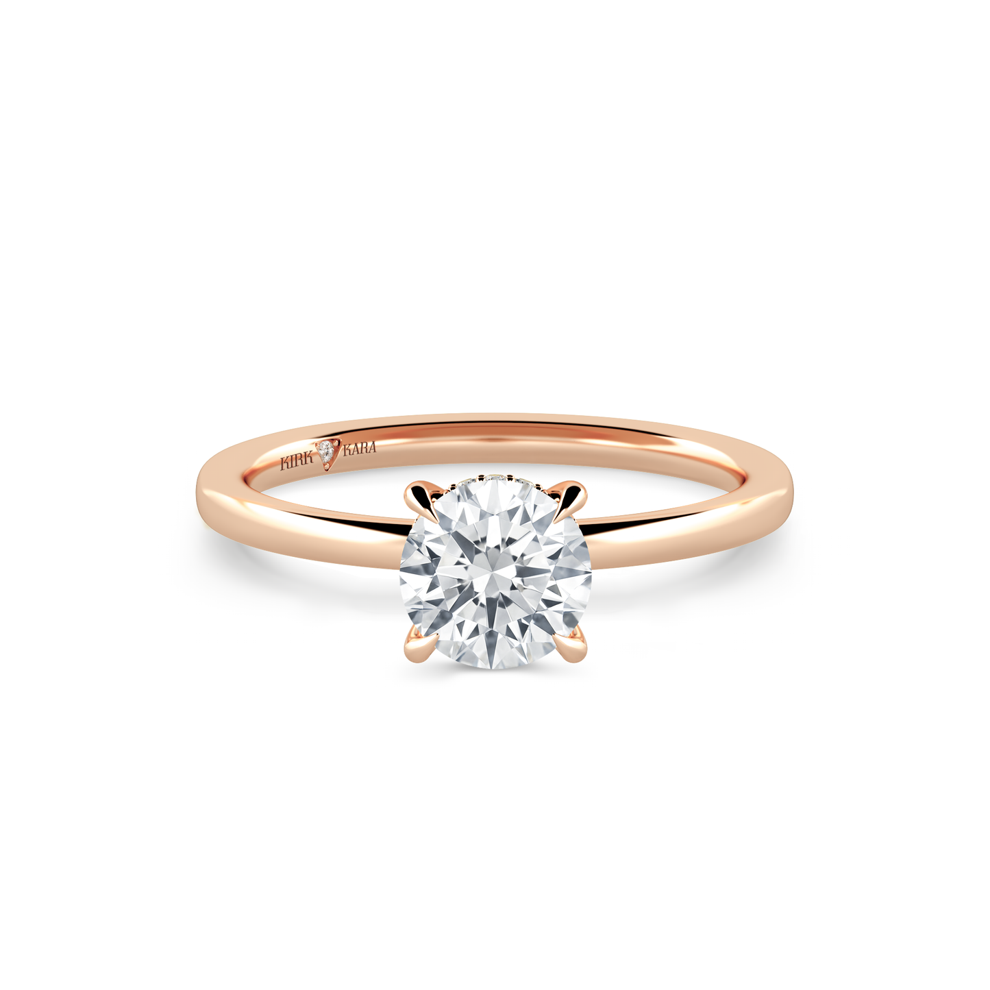 Preset Hidden Halo Round Solitaire Engagement Ring - Center Diamond Included