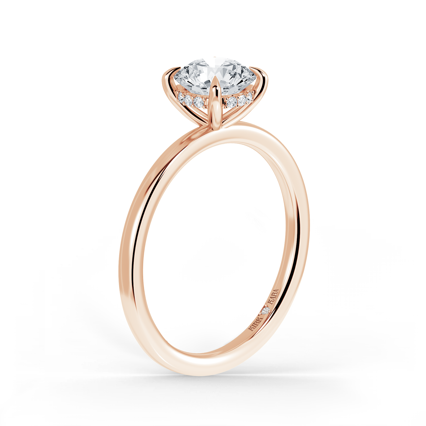 Preset Hidden Halo Round Solitaire Engagement Ring - Center Diamond Included