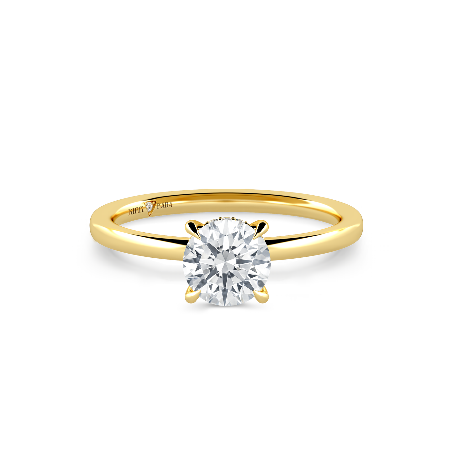Preset Hidden Halo Round Solitaire Engagement Ring - Center Diamond Included