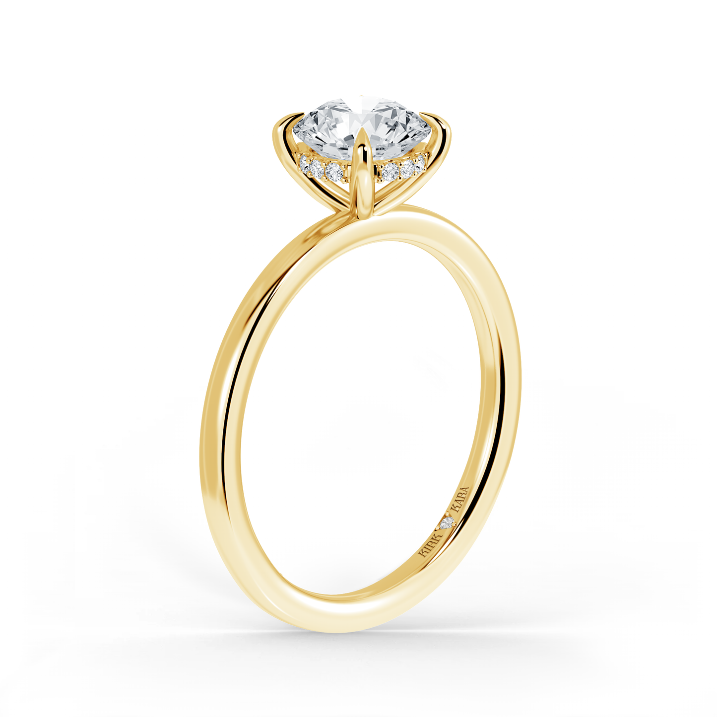 Preset Hidden Halo Round Solitaire Engagement Ring - Center Diamond Included