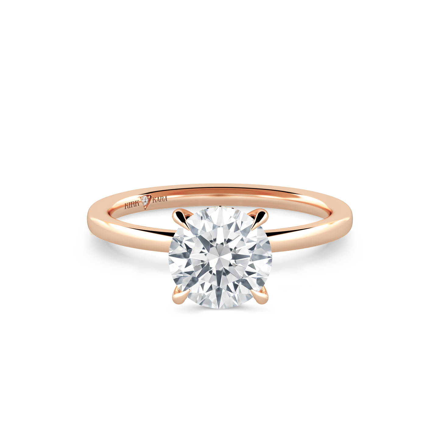 Preset Hidden Halo Round Solitaire Engagement Ring - Center Diamond Included
