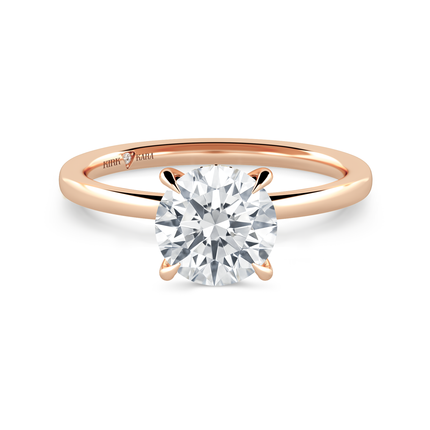 Preset Hidden Halo Round Solitaire Engagement Ring - Center Diamond Included