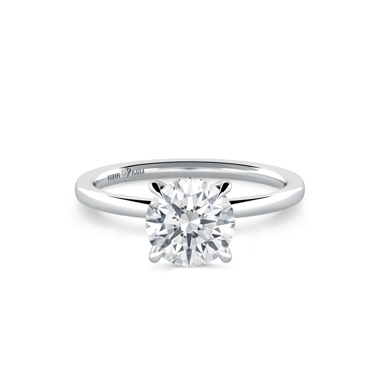 Preset Hidden Halo Round Solitaire Engagement Ring - Center Diamond Included