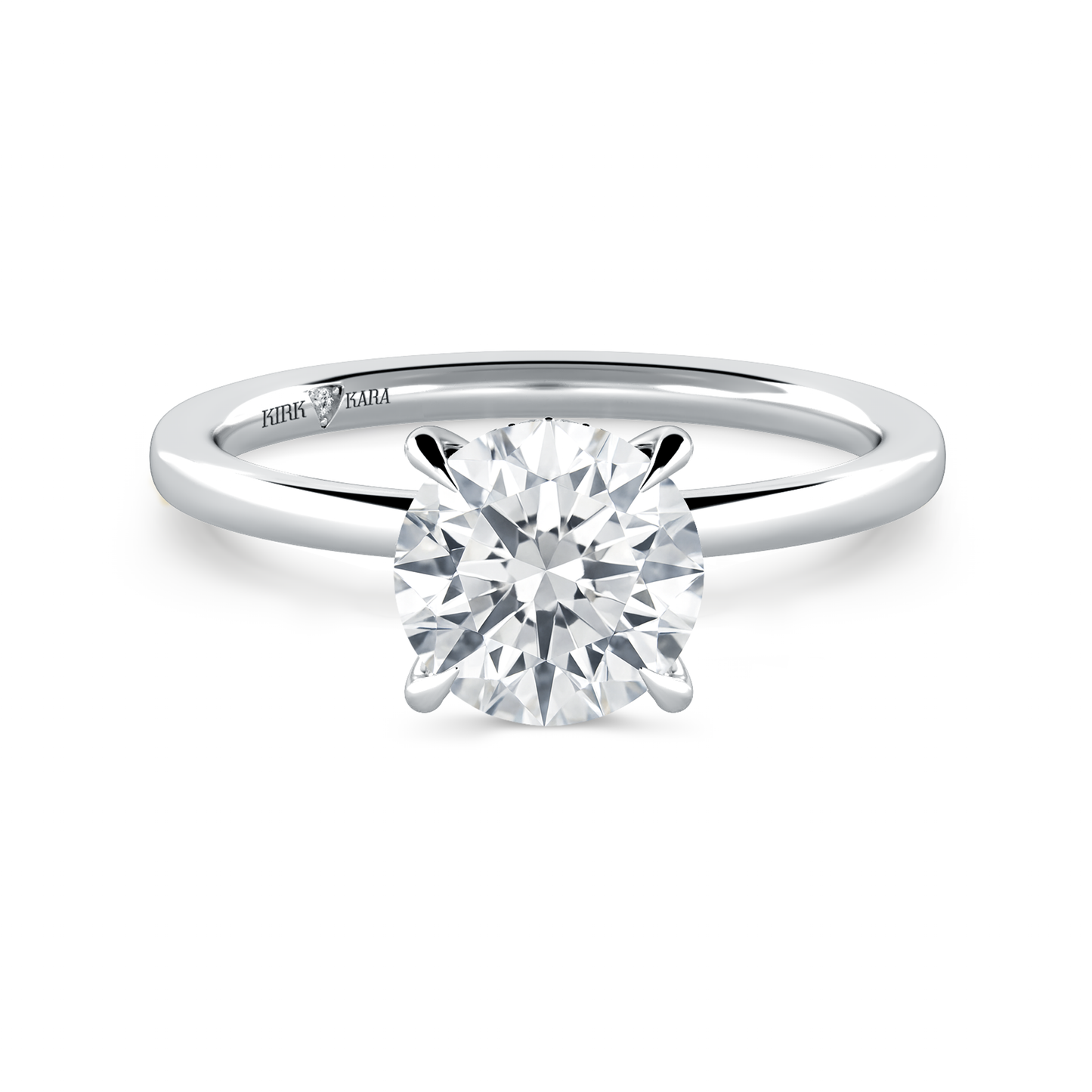 Preset Hidden Halo Round Solitaire Engagement Ring - Center Diamond Included