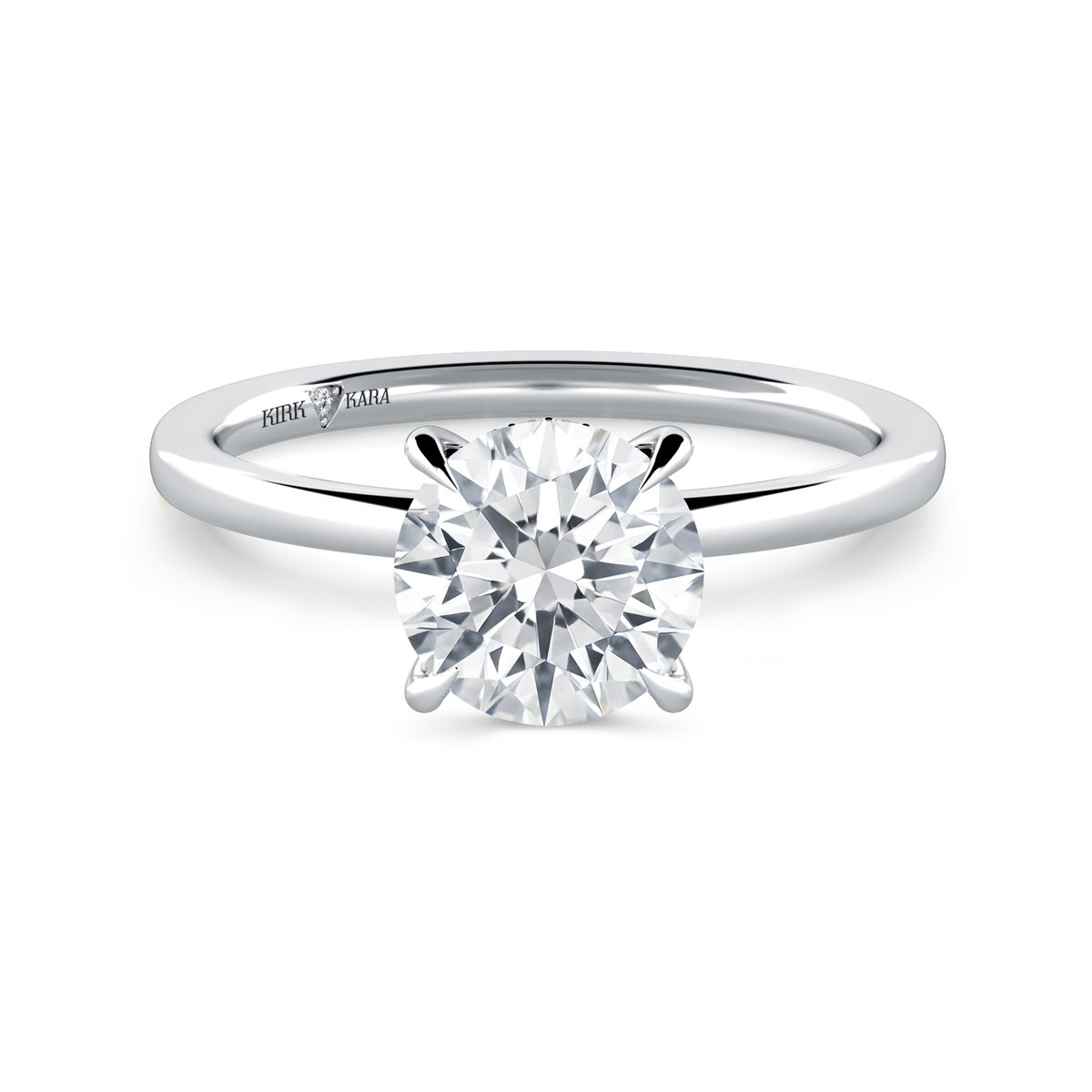 Preset Hidden Halo Round Solitaire Engagement Ring - Center Diamond In ...