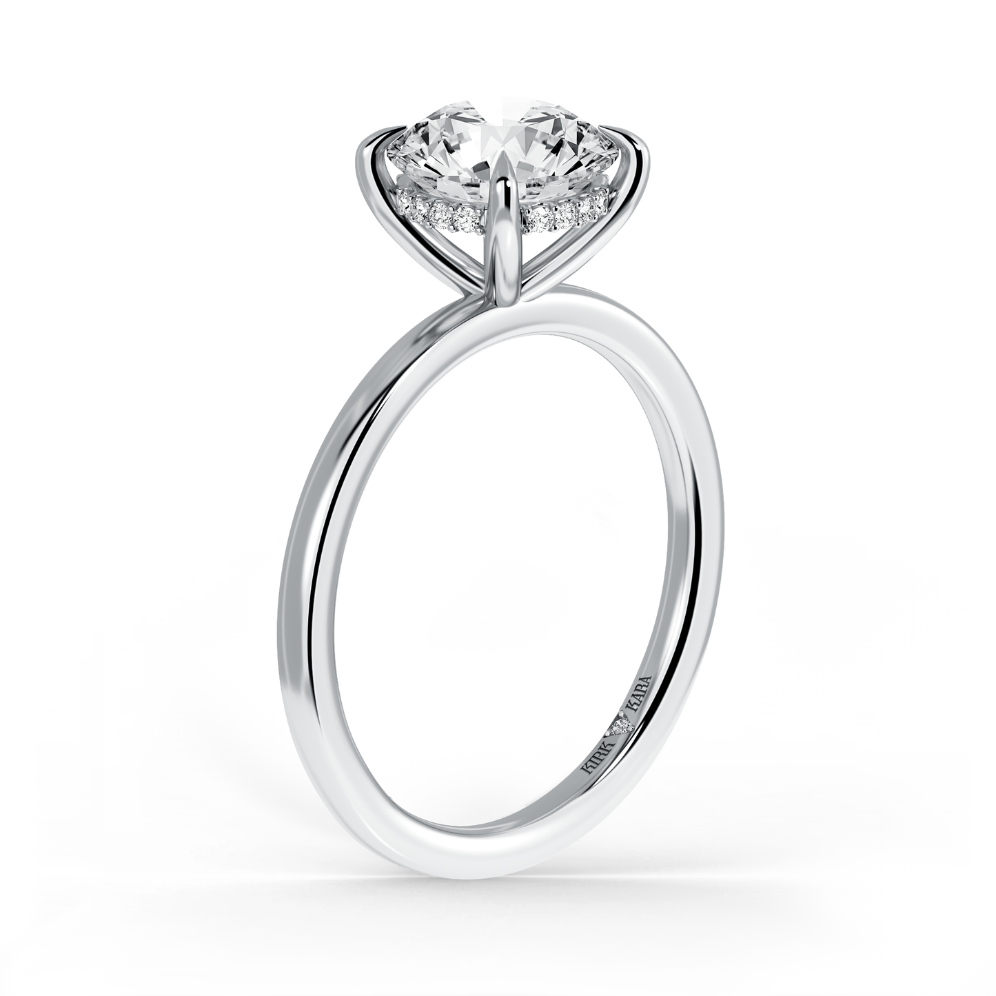 Preset Hidden Halo Round Solitaire Engagement Ring - Center Diamond Included