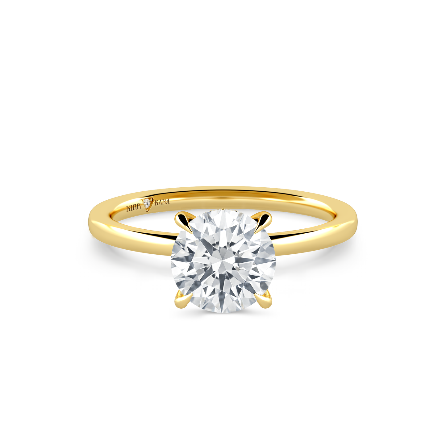 Preset Hidden Halo Round Solitaire Engagement Ring - Center Diamond Included